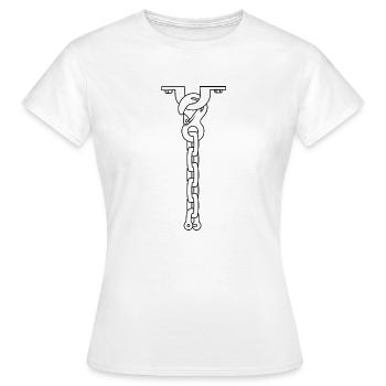 collier cravate BLANC - T-shirt Femme - blanc - Devant - AI Model Female 172 dark (172cm)