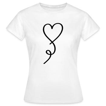Coeur sur un fil, Ballon coeur - T-shirt Femme - blanc - Devant - AI Model Female 172 dark (172cm)