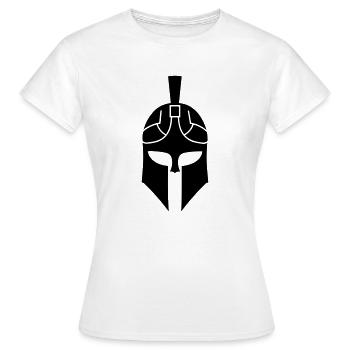 Spartanischer Helm - Frauen T-Shirt - Weiß - Vorne - AI Model Female 172 dark (172cm)