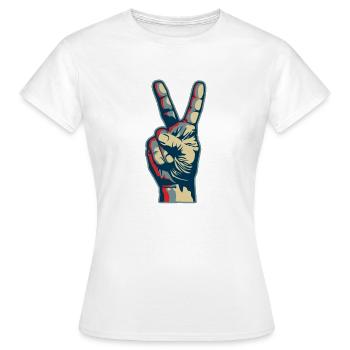 Peace hand - T-shirt Femme - blanc - Devant - AI Model Female 172 dark (172cm)