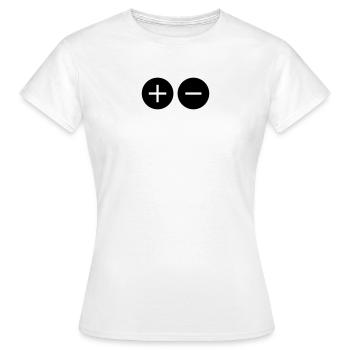 Plus Minus Positive Negative Icon Symbols - Women's T-Shirt - white - Front - AI Model Female 172 dark (172cm)
