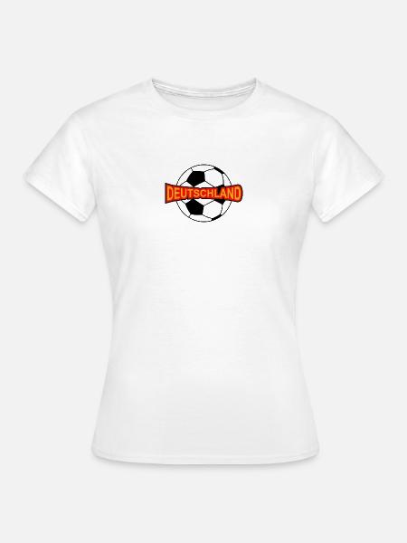 Deutschland mit Fussball - Frauen T-Shirt - Weiß
