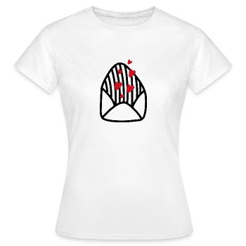 Brief Liebe Liebesbrief süß Liebespaar Paar - Frauen T-Shirt - Weiß - Vorne - AI Model Female 172 dark (172cm)