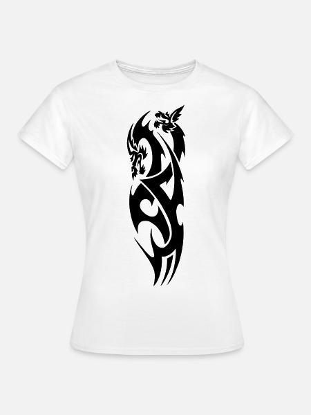 tribal dragon - Frauen T-Shirt - Weiß