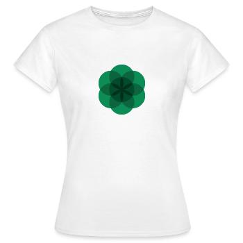 grüne Lebensblume - Frauen T-Shirt - Weiß - Vorne - AI Model Female 172 dark (172cm)
