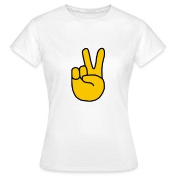 Emoji Peace Finger Sketch Couleur - T-shirt Femme - blanc - Devant - AI Model Female 172 dark (172cm)