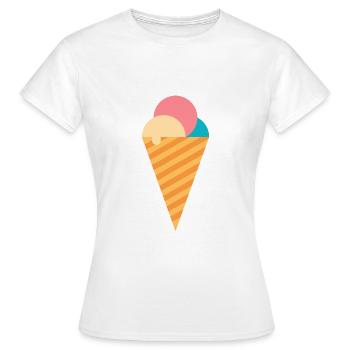 Eiscreme in Waffel - Frauen T-Shirt - Weiß - Vorne - AI Model Female 172 dark (172cm)