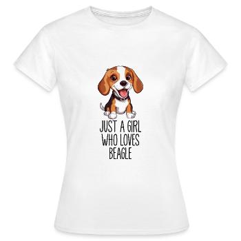 Just a girl who loves Beagles - Ich liebe Beagles - Frauen T-Shirt - Weiß - Vorne - AI Model Female 172 dark (172cm)