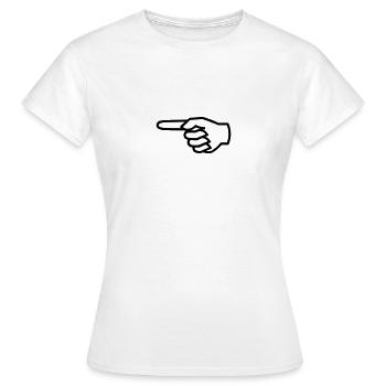 Hand, Finger - links - Frauen T-Shirt - Weiß - Vorne - AI Model Female 172 dark (172cm)