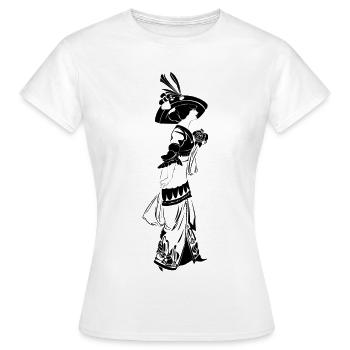 Élégance victorienne avec motif floral - T-shirt Femme - blanc - Devant - AI Model Female 172 dark (172cm)