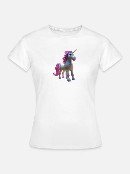 Pastell-Einhornblüte - Frauen T-Shirt - Weiß