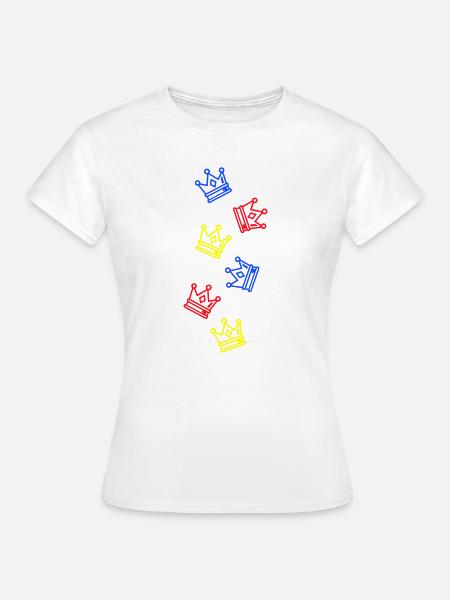 Krone Bunt - Frauen T-Shirt - Weiß