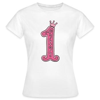 Pinkes Kronen-1 Design - Frauen T-Shirt - Weiß - Vorne - AI Model Female 172 dark (172cm)