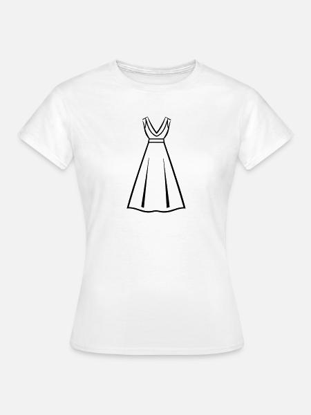 Kleid - Frauen T-Shirt - Weiß