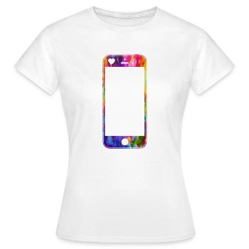 Mobile phone with heart - Women's T-Shirt - white - Front - AI Model Female 172 dark (172cm)