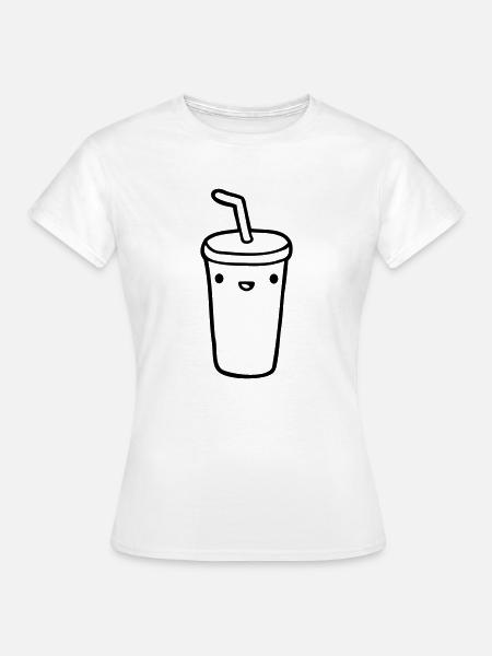 Gesicht Cola Becher - Frauen T-Shirt - Weiß