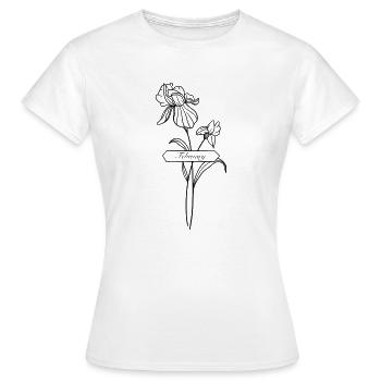 Birth flower iris for the month of February - Women's T-Shirt - white - Front - AI Model Female 172 dark (172cm)
