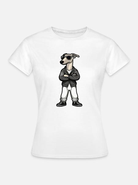 Greyhound Hund Comic - Frauen T-Shirt - Weiß