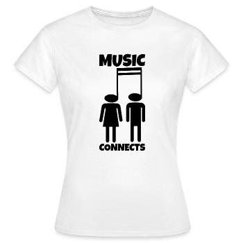 La musique relie les partitions - T-shirt Femme - blanc - Devant - AI Model Female 172 dark (172cm)