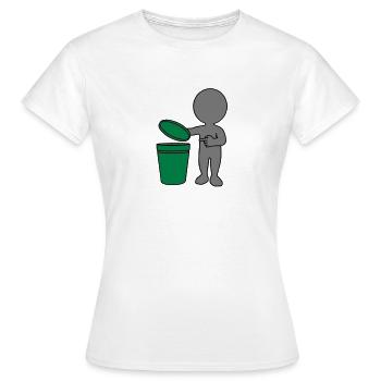Mülleimer mann 3c - Frauen T-Shirt - Weiß - Vorne - AI Model Female 172 dark (172cm)