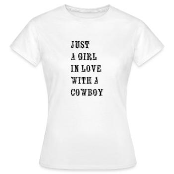 Dictons drôles, Cowboy, Saint-Valentin, amour, amour - T-shirt Femme - blanc - Devant - AI Model Female 172 dark (172cm)