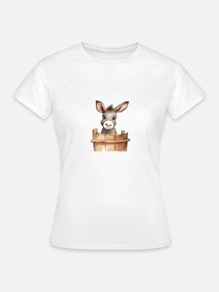 Âne mignon pour la classe d’âne à l’école primaire - T-shirt Femme - blanc
