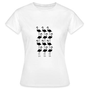 Flamingos Tiere Symbolik - Frauen T-Shirt - Weiß - Vorne - AI Model Female 172 dark (172cm)
