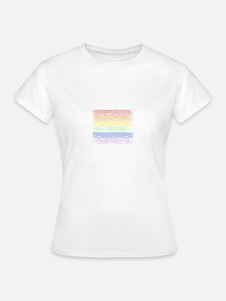 Rainbow Pride Striped - Frauen T-Shirt - Weiß