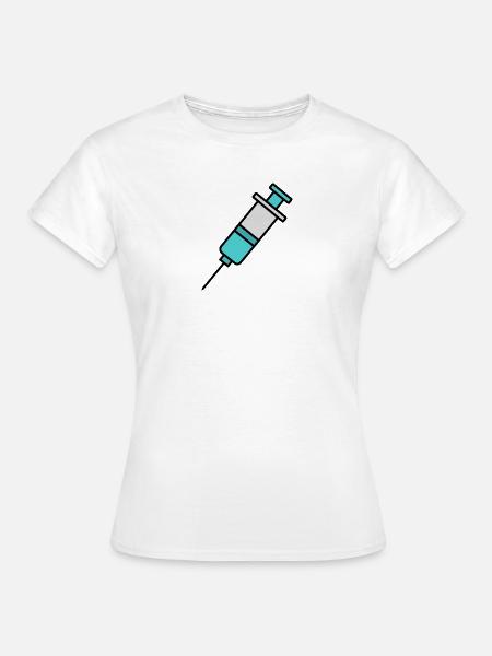 Spritze | Pro Impfung & Wissenschaft Statement - Frauen T-Shirt - Weiß