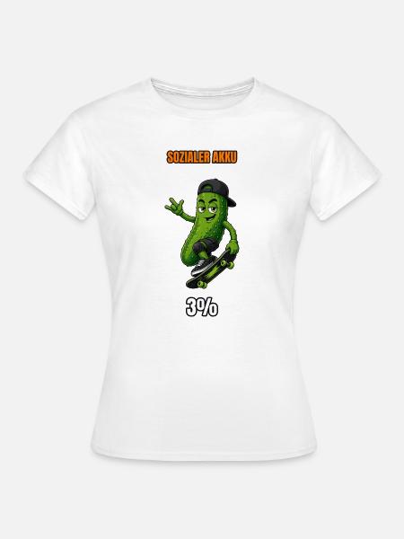 Gurken Rider Skateboard Grafik - Frauen T-Shirt - Weiß