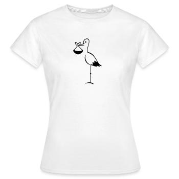 Cigogne avec Bundle / cigogne avec le paquet (1c) - T-shirt Femme - blanc - Devant - AI Model Female 172 dark (172cm)