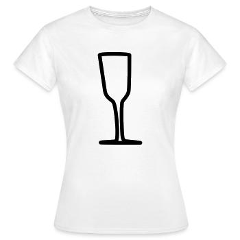 sektglas 1 - Frauen T-Shirt - Weiß - Vorne - AI Model Female 172 dark (172cm)
