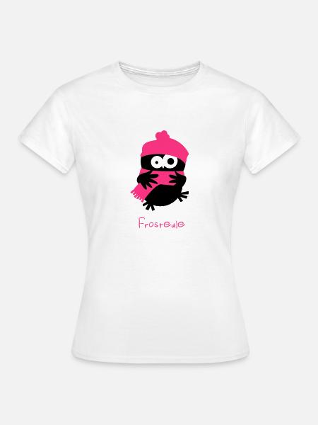 Eine Eule // Frosteule - Frauen T-Shirt - Weiß