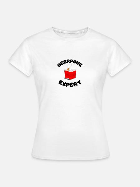 Bierpong Experte - Frauen T-Shirt - Weiß
