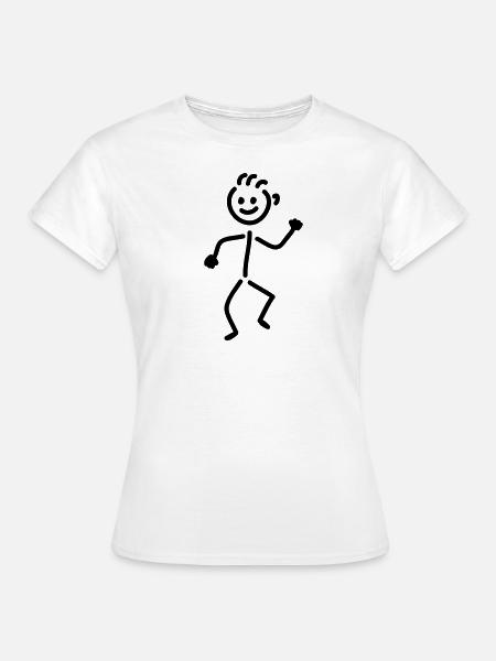 tanzendes Männchen - Dame-T-shirt - hvid