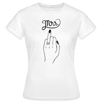 Mme Bague Bague Mariage de Fiançailles - T-shirt Femme - blanc - Devant - AI Model Female 172 dark (172cm)