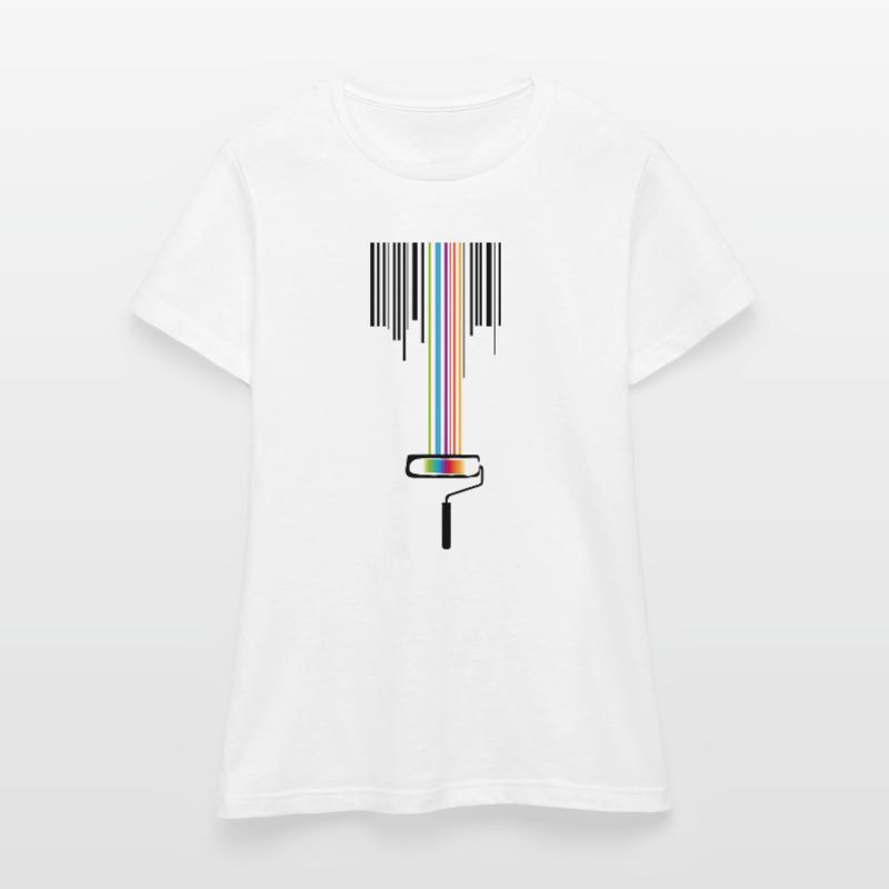 A paint roller with a bar code Women's T-Shirt