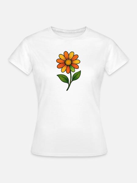 Orangene Blüte Farbzauber - Frauen T-Shirt - Weiß