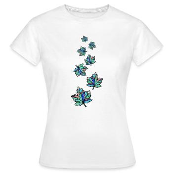 Ahorn Blätter Bunt Herbst - Frauen T-Shirt - Weiß - Vorne - AI Model Female 172 dark (172cm)