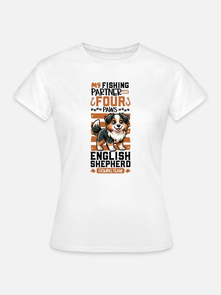 Angeln und English Shepherd - Frauen T-Shirt - Weiß