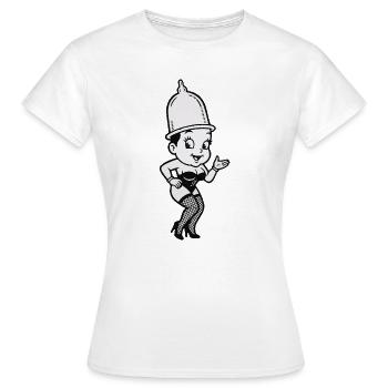Silhouette Pin-up Burlesque Rétro - T-shirt Femme - blanc - Devant - AI Model Female 172 dark (172cm)