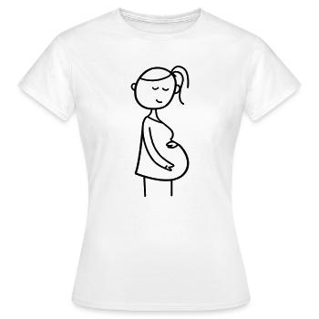 femme enceinte - T-shirt Femme - blanc - Devant - AI Model Female 172 dark (172cm)
