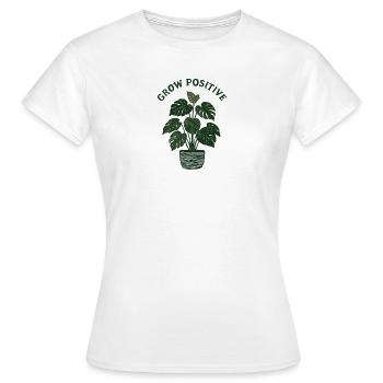Positive Grow Monstera Pattern - Women's T-Shirt - white - Front - AI Model Female 172 dark (172cm)