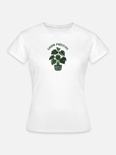 Monstera Blatt Geschenk für Pflanzenliebhaber - Frauen T-Shirt - Weiß