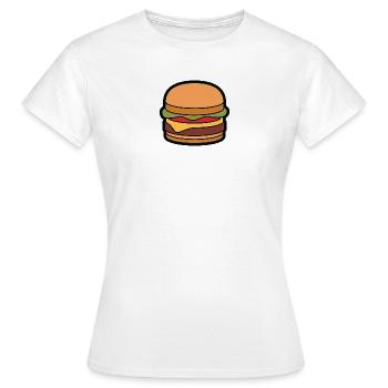 Cheeseburger Hamburger - Frauen T-Shirt - Weiß - Vorne - AI Model Female 172 dark (172cm)