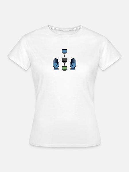 Dezentrales Netzwerk | Blockchain P2P Symbol - Frauen T-Shirt - Weiß
