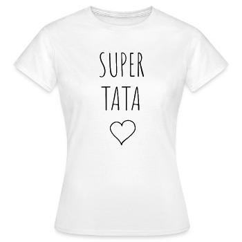 SUPER TATA COEUR - T-shirt Femme - blanc - Devant - AI Model Female 172 dark (172cm)
