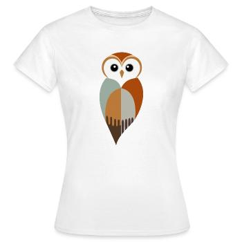 Hibou stylisé - T-shirt Femme - blanc - Devant - AI Model Female 172 dark (172cm)