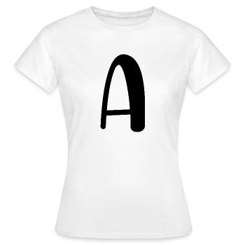 Letter a - Women's T-Shirt - white - Front - AI Model Female 172 dark (172cm)
