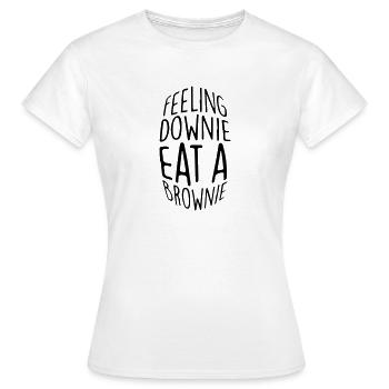 Se sentir déprimé manger un brownie - T-shirt Femme - blanc - Devant - AI Model Female 172 dark (172cm)
